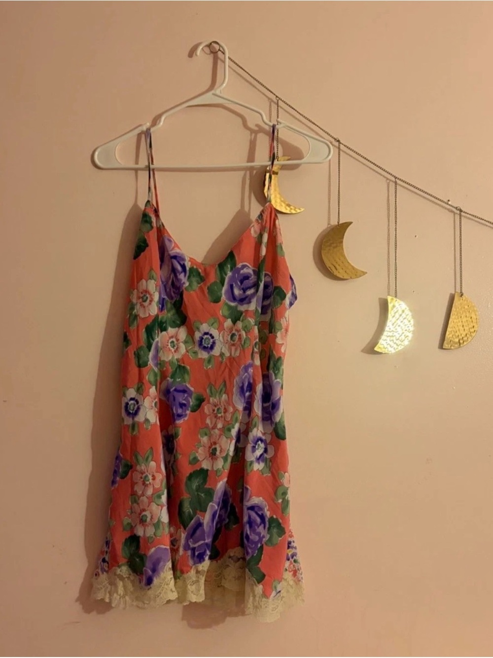 Vintage Victoria's Secret gold label slip floral dress lingerie with lace trim